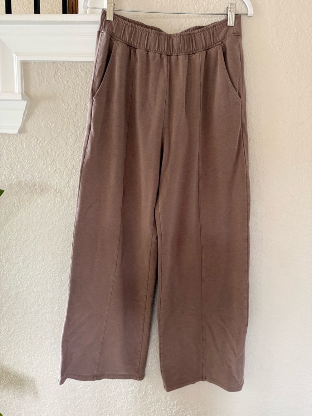 Abercrombie Wide Leg Drawstring Pants in Brown
